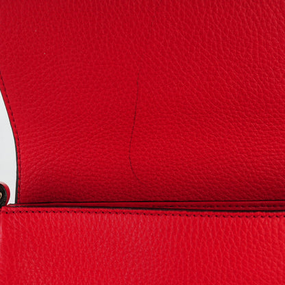 Gucci Pebbled Calfskin Medium Soho Flap Crossbody Tabasco Red 8 of 8