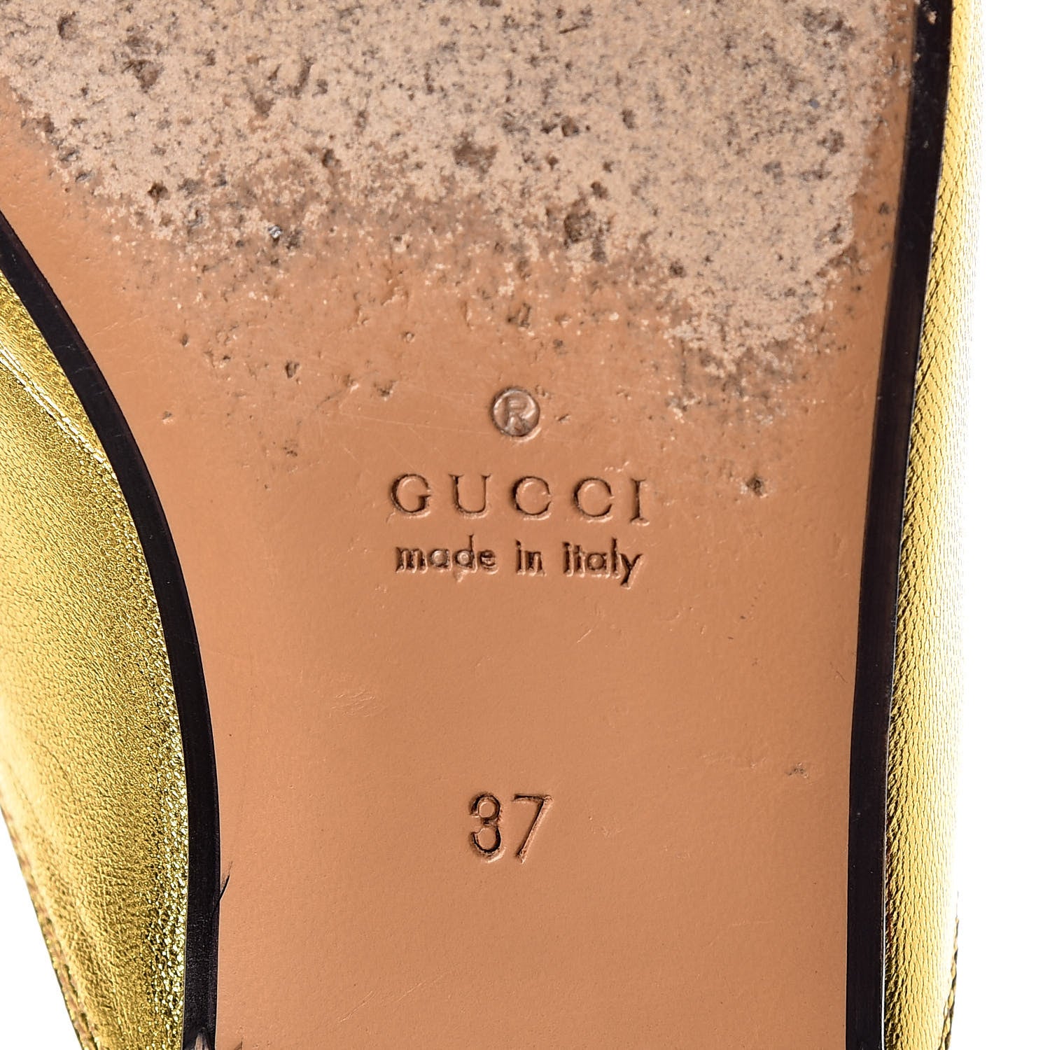 Gucci Metallic Nappa Womens Princetown Slippers 37 Gold 10 of 18