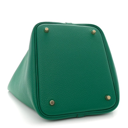 Hermes Taurillon Clemence Picotin Lock 22 MM Vert Jade 4 of 12