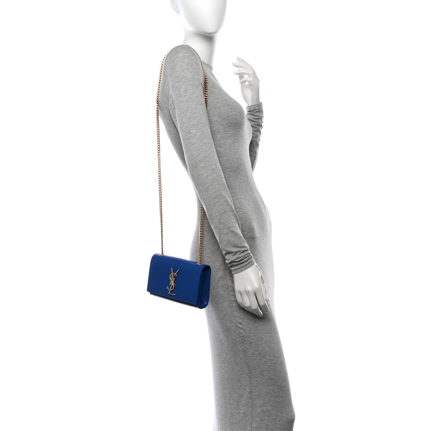 Grain De Poudre Small Classic Monogram Kate Satchel Royal Blue