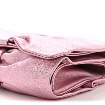 Chanel Metallic Lambskin Tie My Bow Flap Clutch With Chain Pink 10 of 11