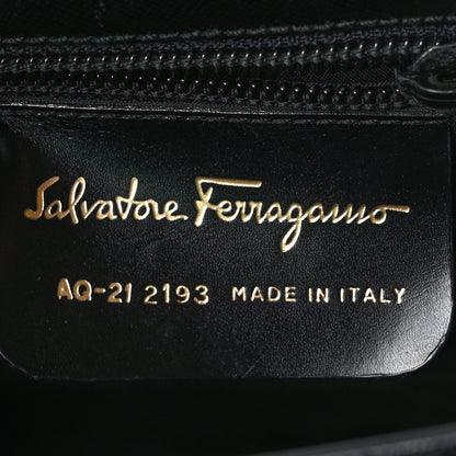Salvatore Ferragamo Hammered Calfskin Small Iconic Top Handle Bag Black 6 of 8
