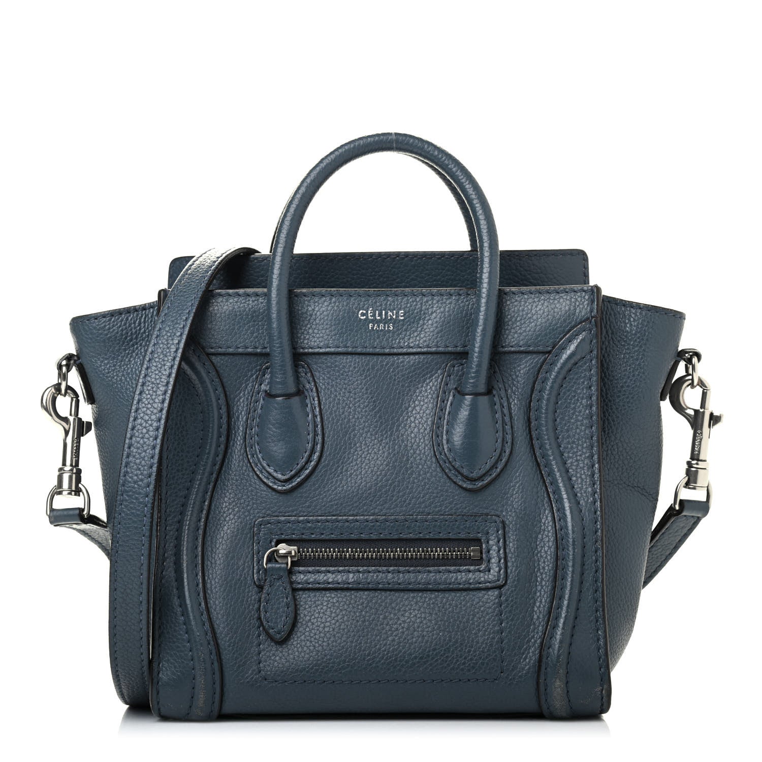 Celine Drummed Calfskin Nano Luggage Orage 1 of 4