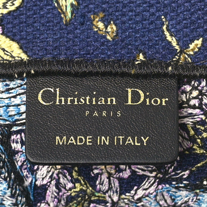 Christian Dior Canvas Embroidered Large D-Constellation Book Tote Blue Multicolor 6 of 9