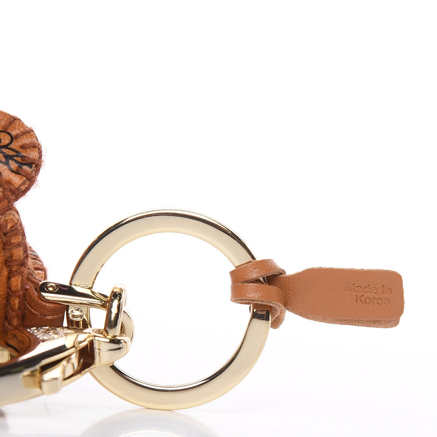 Visetos Bear Key Ring Bag Charm Cognac