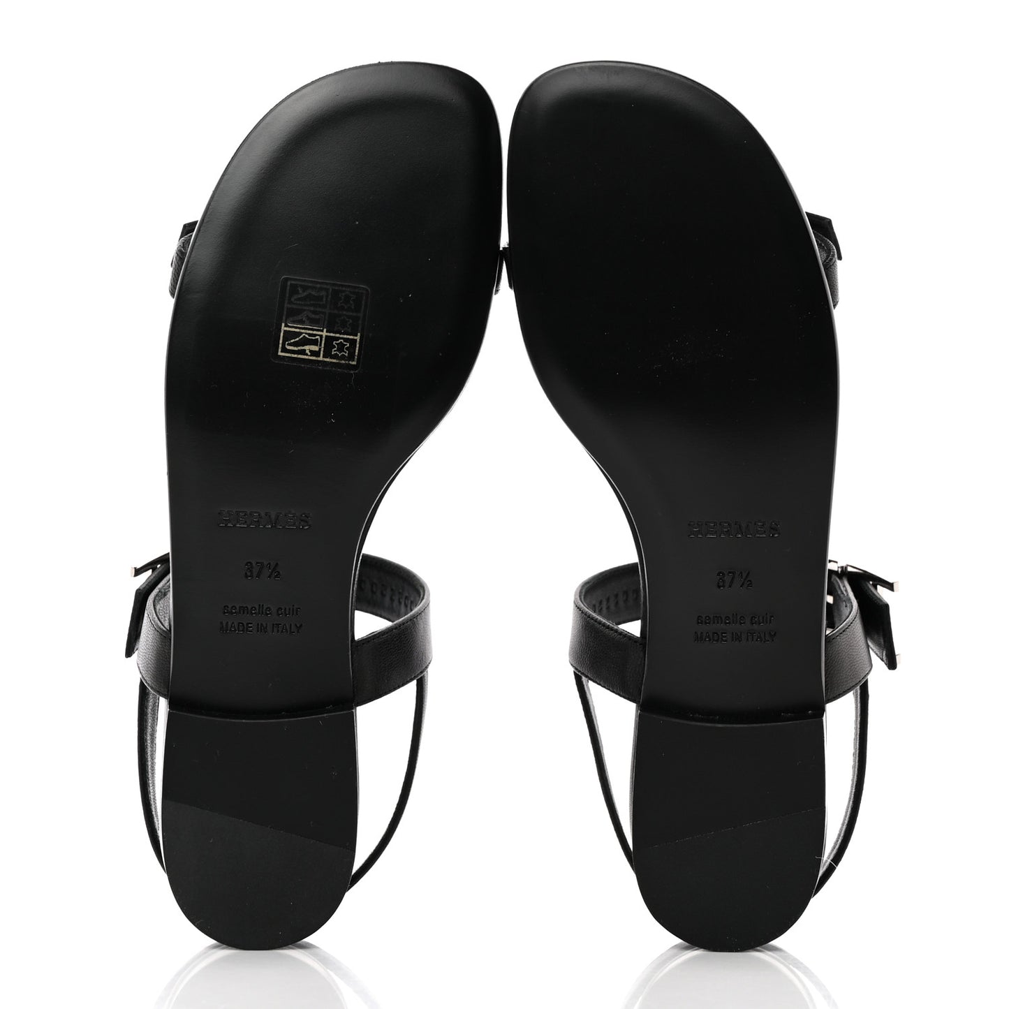 Calfskin Cristal Sandals 37.5 Black