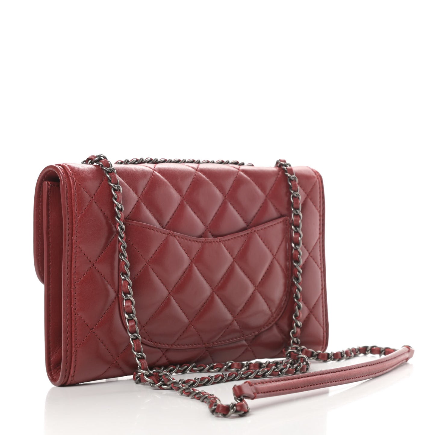 Lambskin Quilted Citizen Zip Flap Red