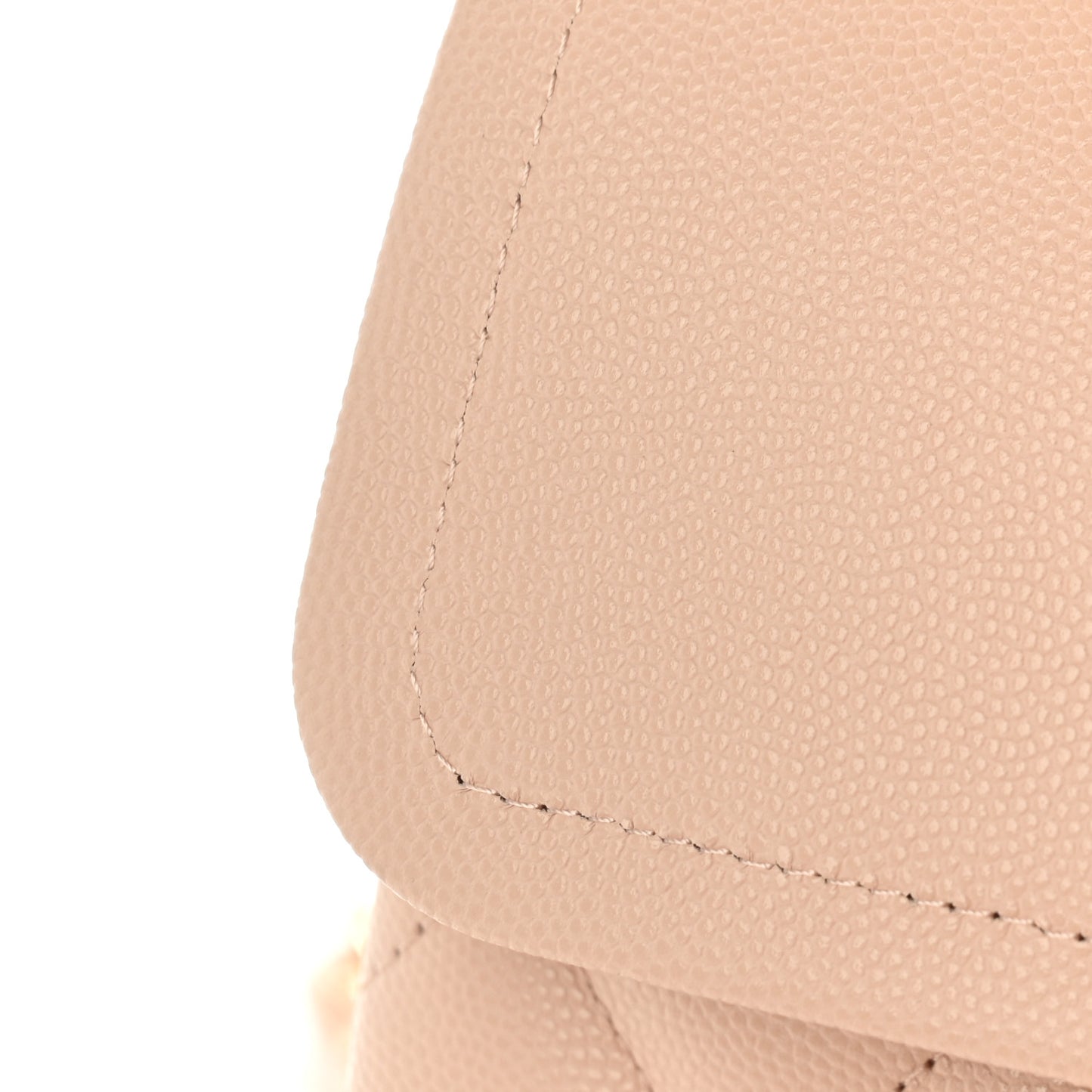Caviar Quilted Jumbo Double Flap Light Beige