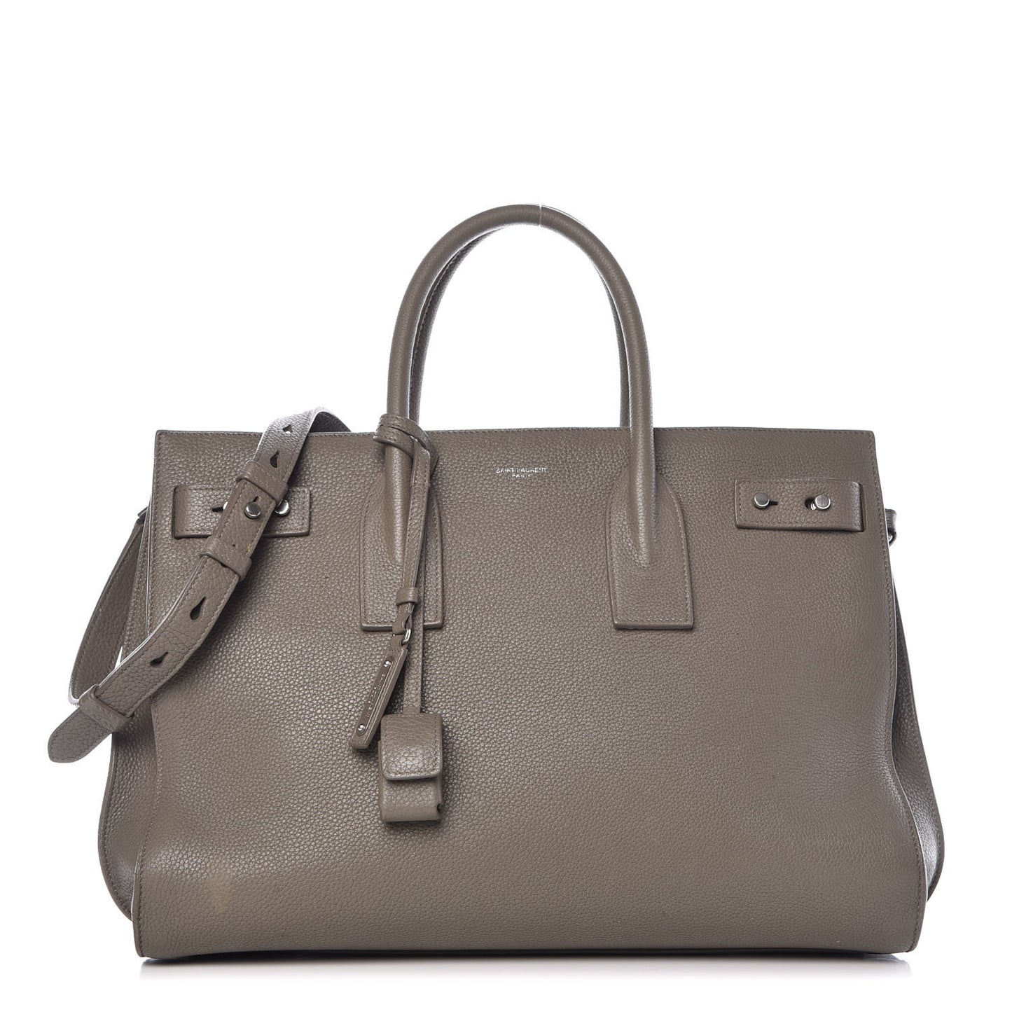 Grained Calfskin Medium Supple Sac De Jour Kaki Militaire