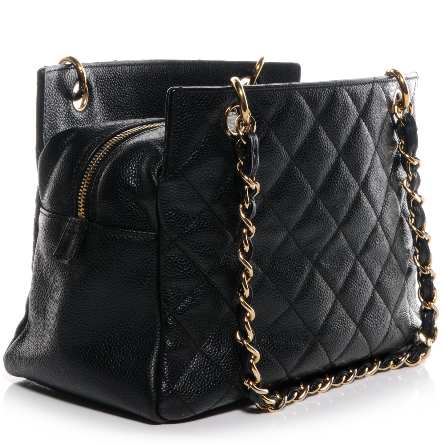 Caviar Quilted Petit Timeless Tote PTT Black