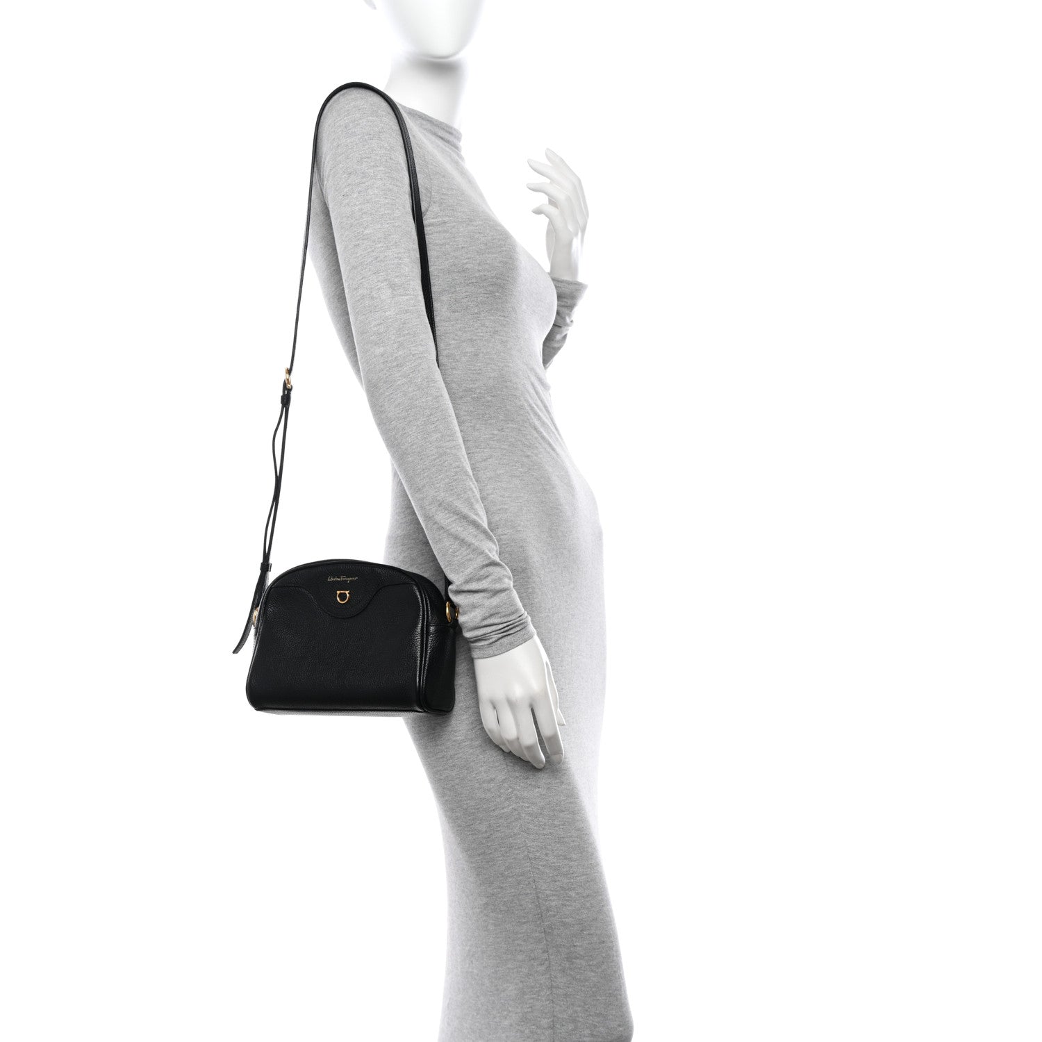 Salvatore Ferragamo Calfskin Travel Camera Crossbody Bag Black 2 of 11