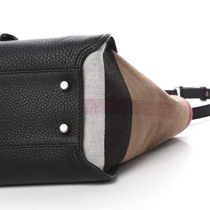 Burberry Canvas Mega Check Grained Calfskin Medium Harcourt Satchel Black 12 of 12