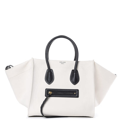 Celine Washed Canvas Medium Phantom Luggage White 1 of 14