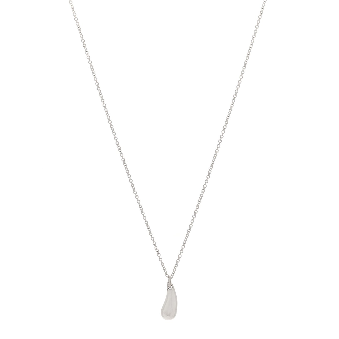 Sterling Silver 12mm Elsa Peretti Teardrop Pendant Necklace