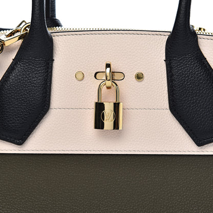 Louis Vuitton Taurillon City Steamer MM Kaki Cream Black 10 of 10