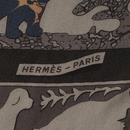 Hermes Cashmere Silk Early America Shawl 140 6 of 6