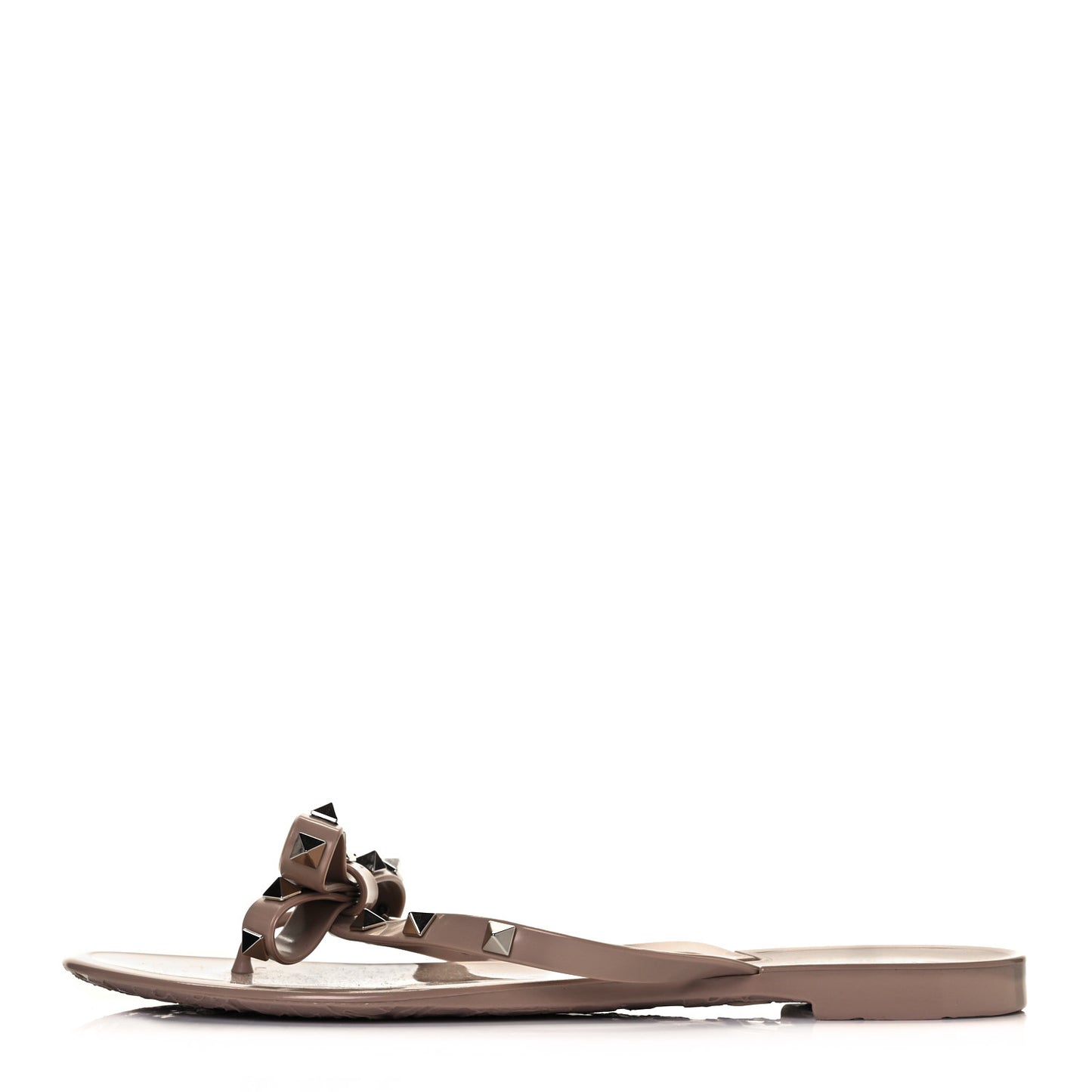 PVC Jelly Rockstud Bow Thong Sandals 41 Poudre