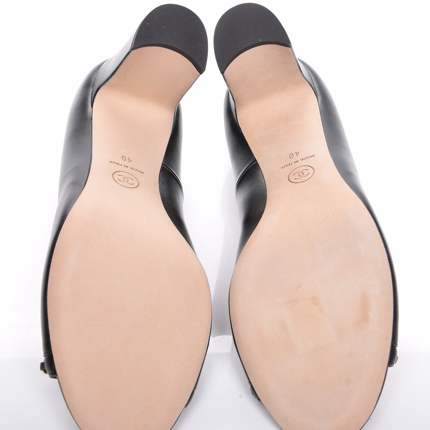 Lambskin Peep Toe CC Pumps 40 Black