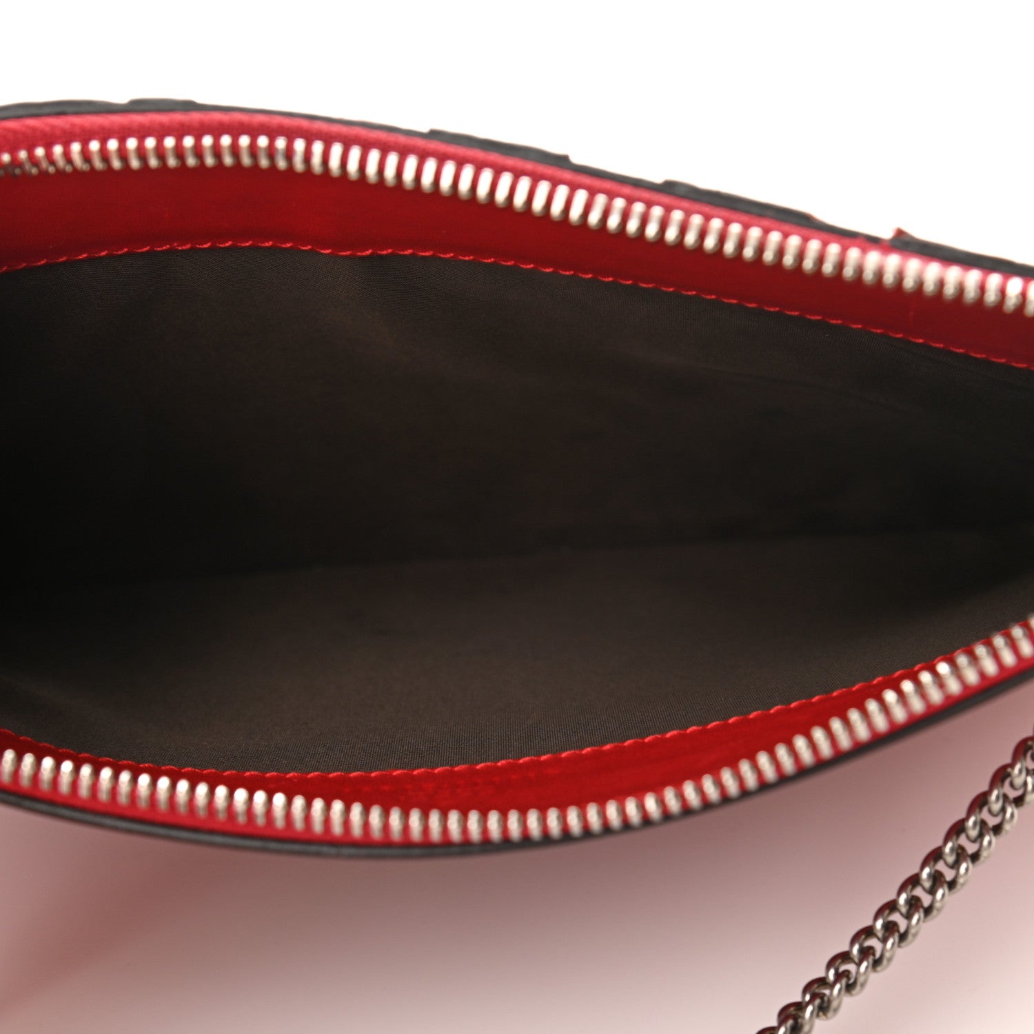 Gucci GG Supreme Monogram Arabesque Chain Pouch Hibiscus Red 5 of 9