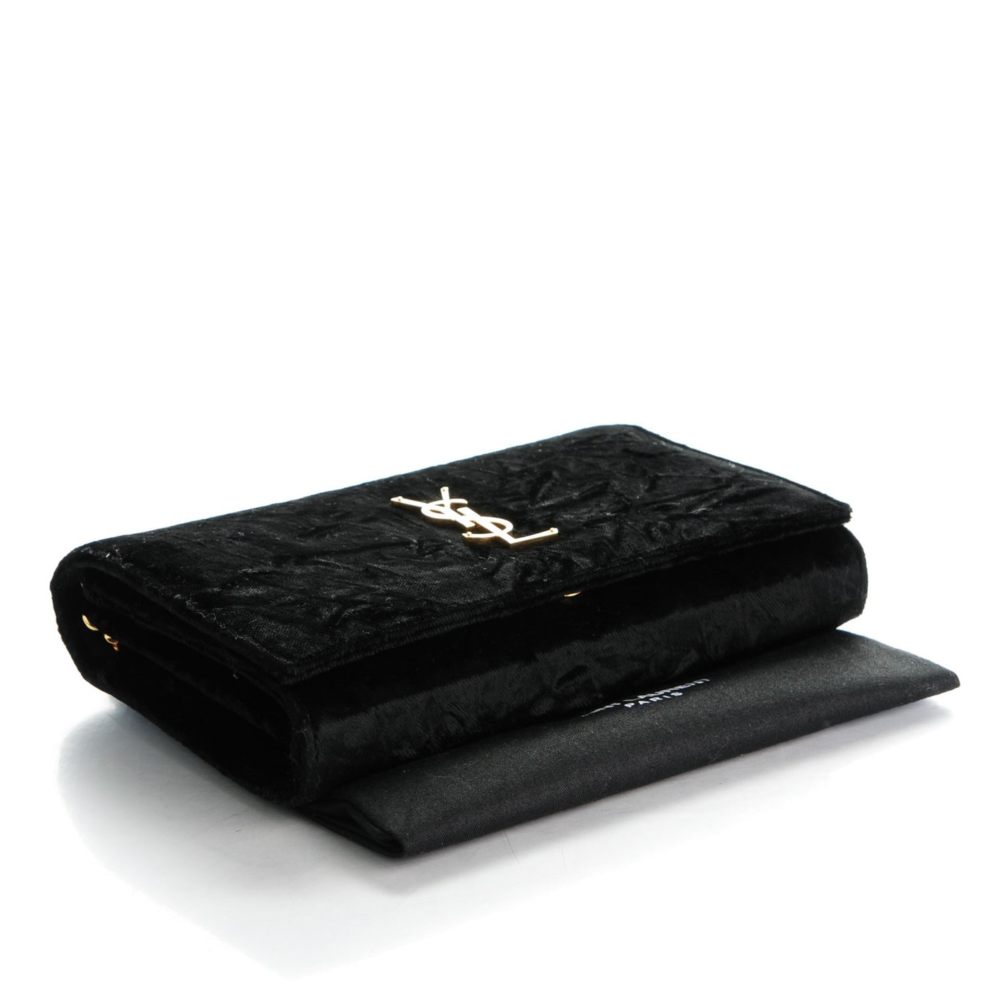 Velvet Monogram Chain Wallet Black