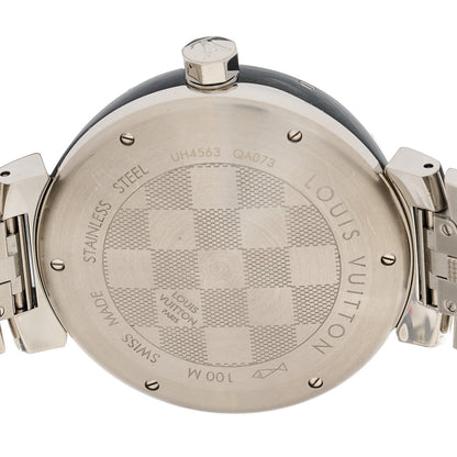 Louis Vuitton LOUIS VUITTON Stainless Steel Damier Graphite 41mm Tambour Quartz Watch 5 of 8