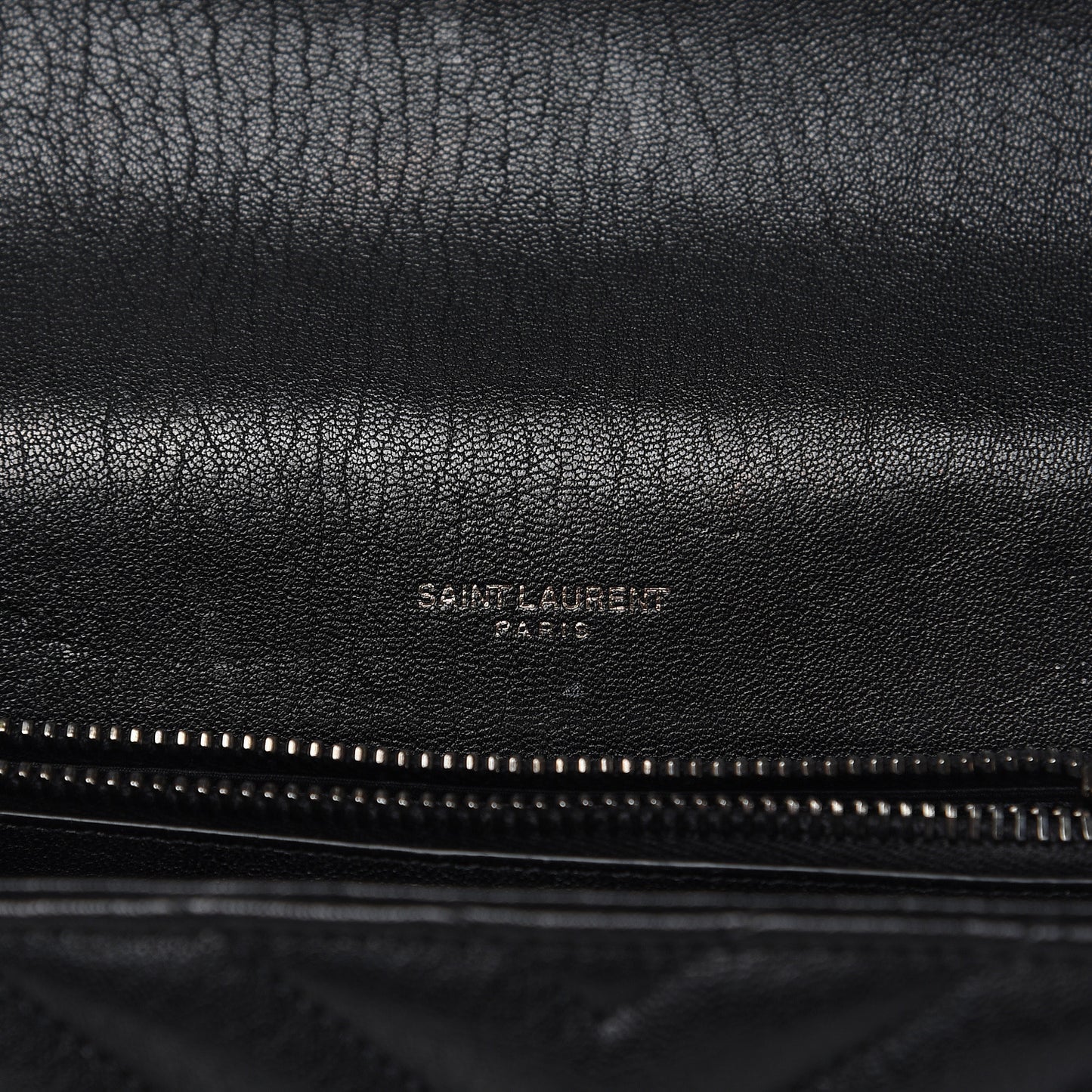 Sheepskin Matelasse Chevron Monogram Medium College Bag Black
