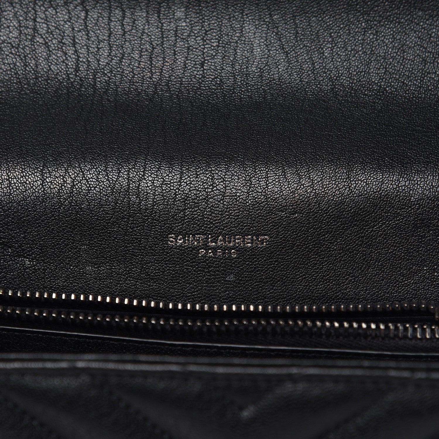 Saint Laurent Sheepskin Matelasse Chevron Monogram Medium College Bag Black 6 of 14