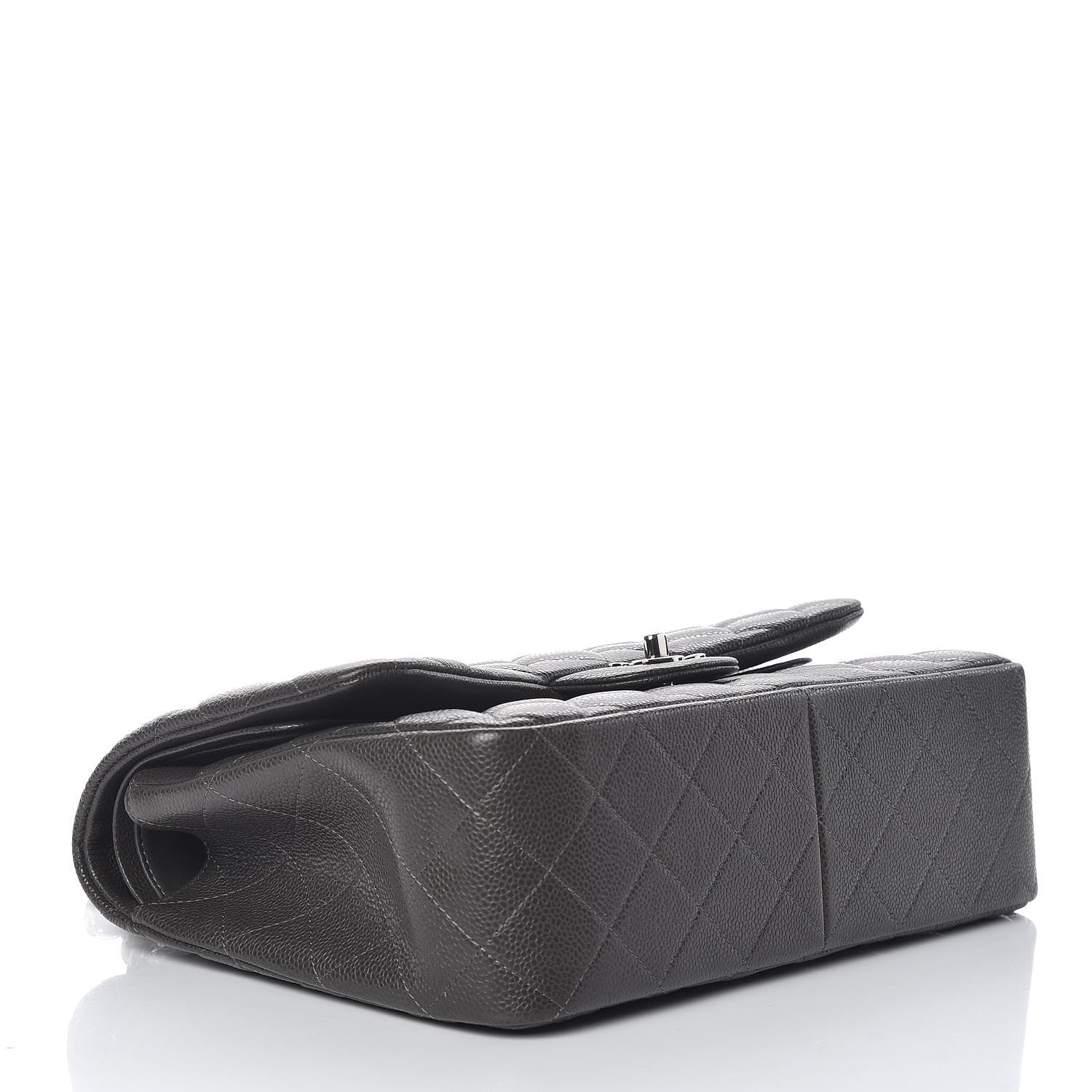 Chanel Caviar Quilted Jumbo Double Flap Dark Grey 4 of 10
