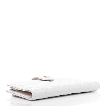 Chanel Caviar Quilted Long Zipped Wallet White 4 of 10