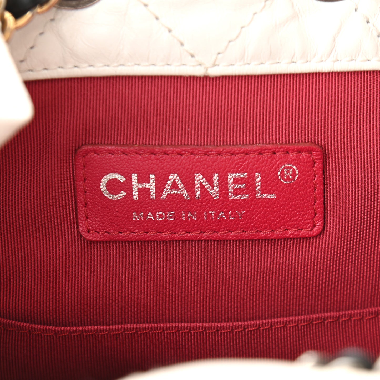 Aged Calfskin Quilted Small Gabrielle Backpack Black White