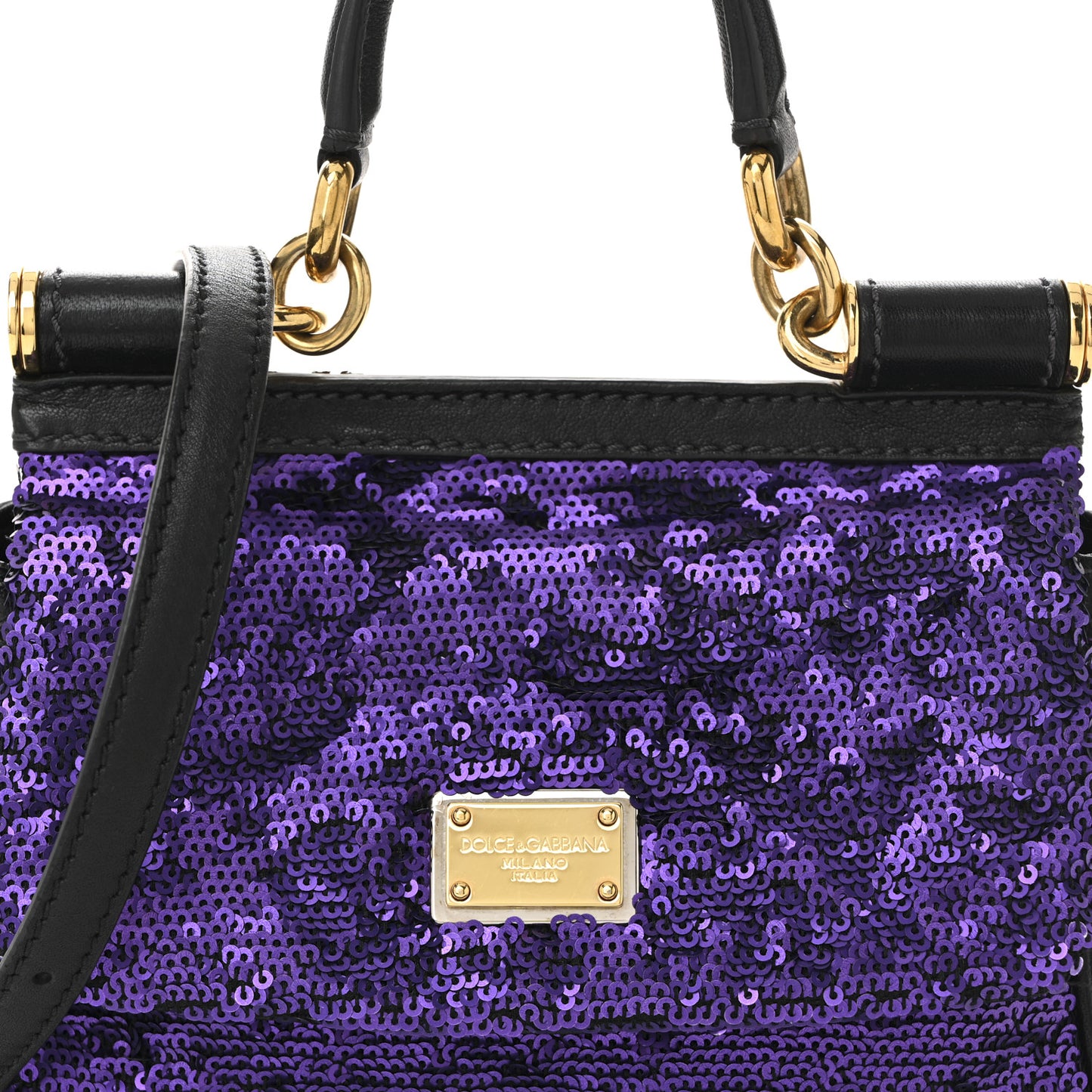 Sequin Small Miss Sicily Satchel Purple