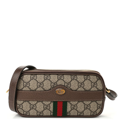 Gucci GG Supreme Monogram Web Mini Ophidia GG Bag Brown 1 of 10