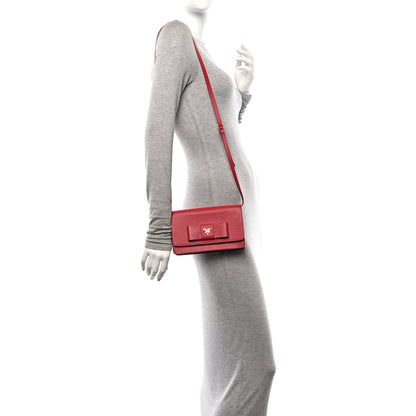 Prada Saffiano Fiocco Bow Flap Wallet Rosso 2 of 10