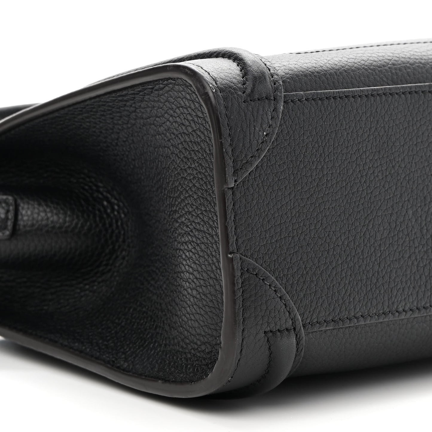 Drummed Calfskin Nano Luggage Black