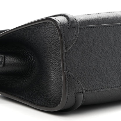 Celine Drummed Calfskin Nano Luggage Black 8 of 9