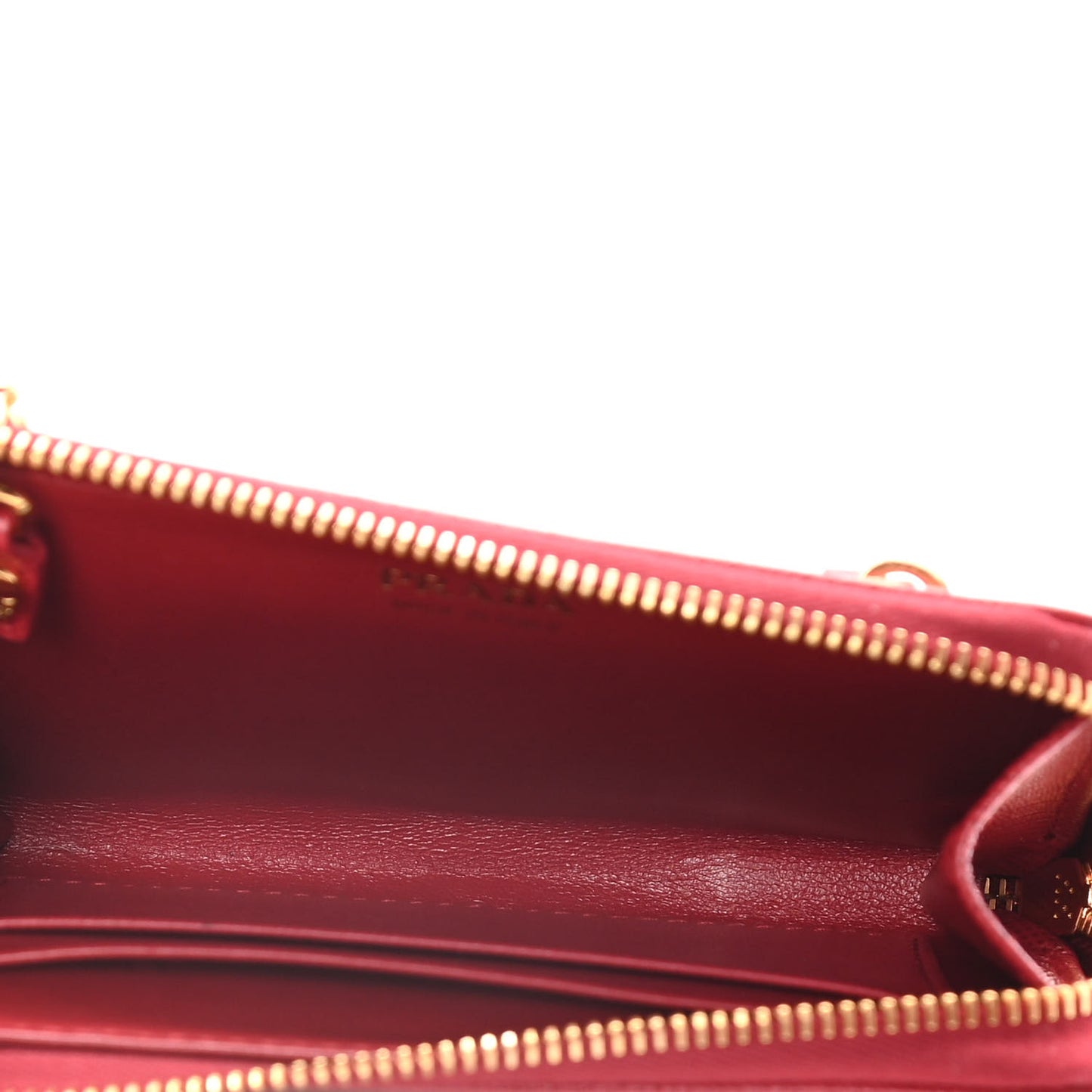 Saffiano Metal Zip Around Keychain Fuoco