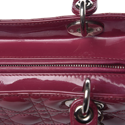 Christian Dior Patent Cannage Medium Lady Dior Dark Pink 11 of 14