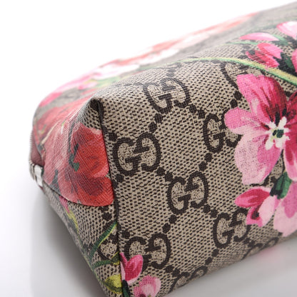Gucci GG Supreme Monogram Blooms Large Pouch Cosmetic Case Beige Multicolor Dry Rose 10 of 12