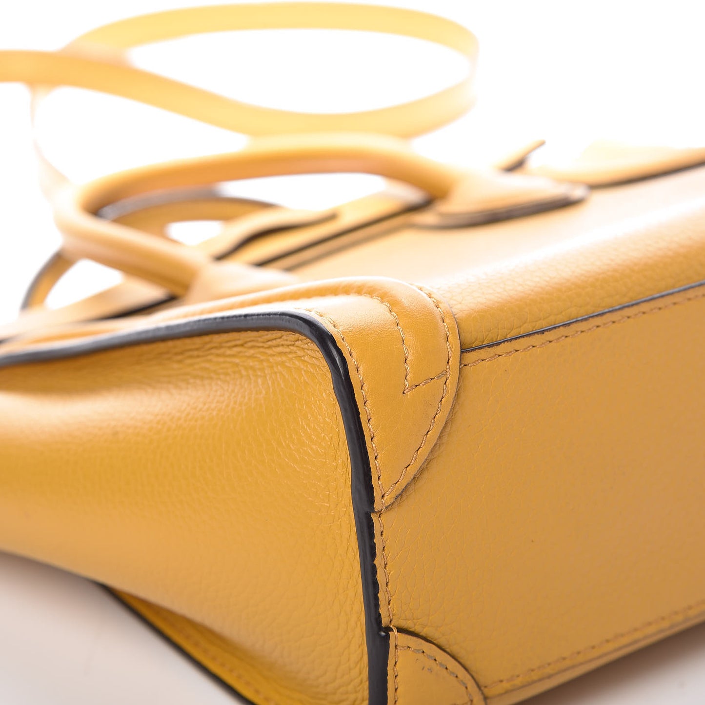 Drummed Calfskin Nano Luggage Ocre