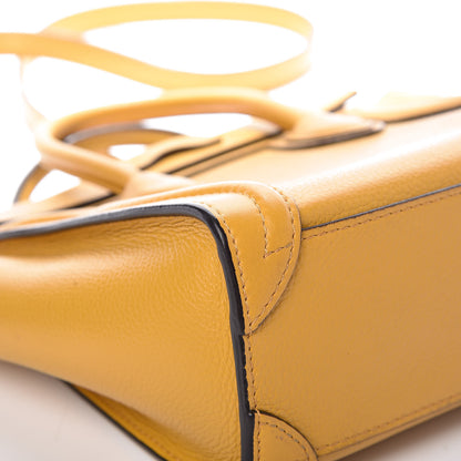 Celine Drummed Calfskin Nano Luggage Ocre 15 of 17