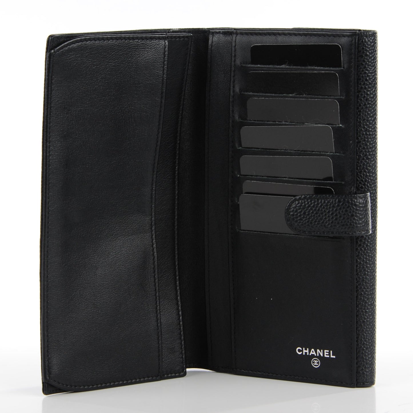 Caviar CC Long Flap Wallet Black