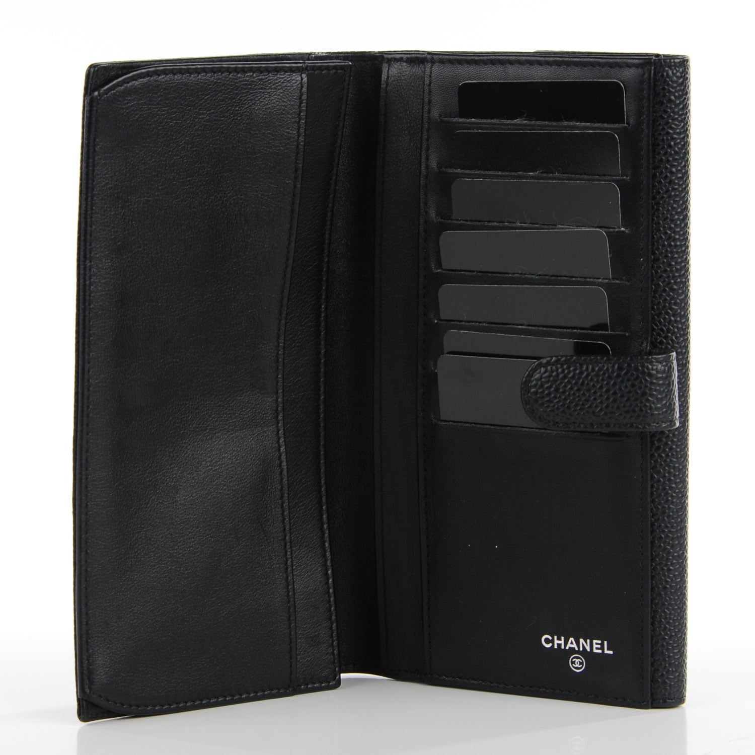 Chanel Caviar CC Long Flap Wallet Black 8 of 9