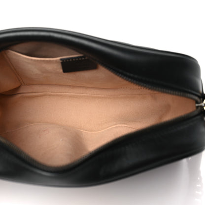Gucci Calfskin Matelasse Small GG Marmont Chain Shoulder Bag Black 5 of 9