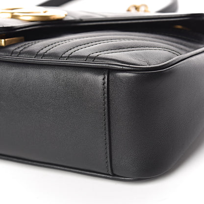 Gucci Calfskin Matelasse Small GG Marmont Shoulder Bag Black 9 of 10