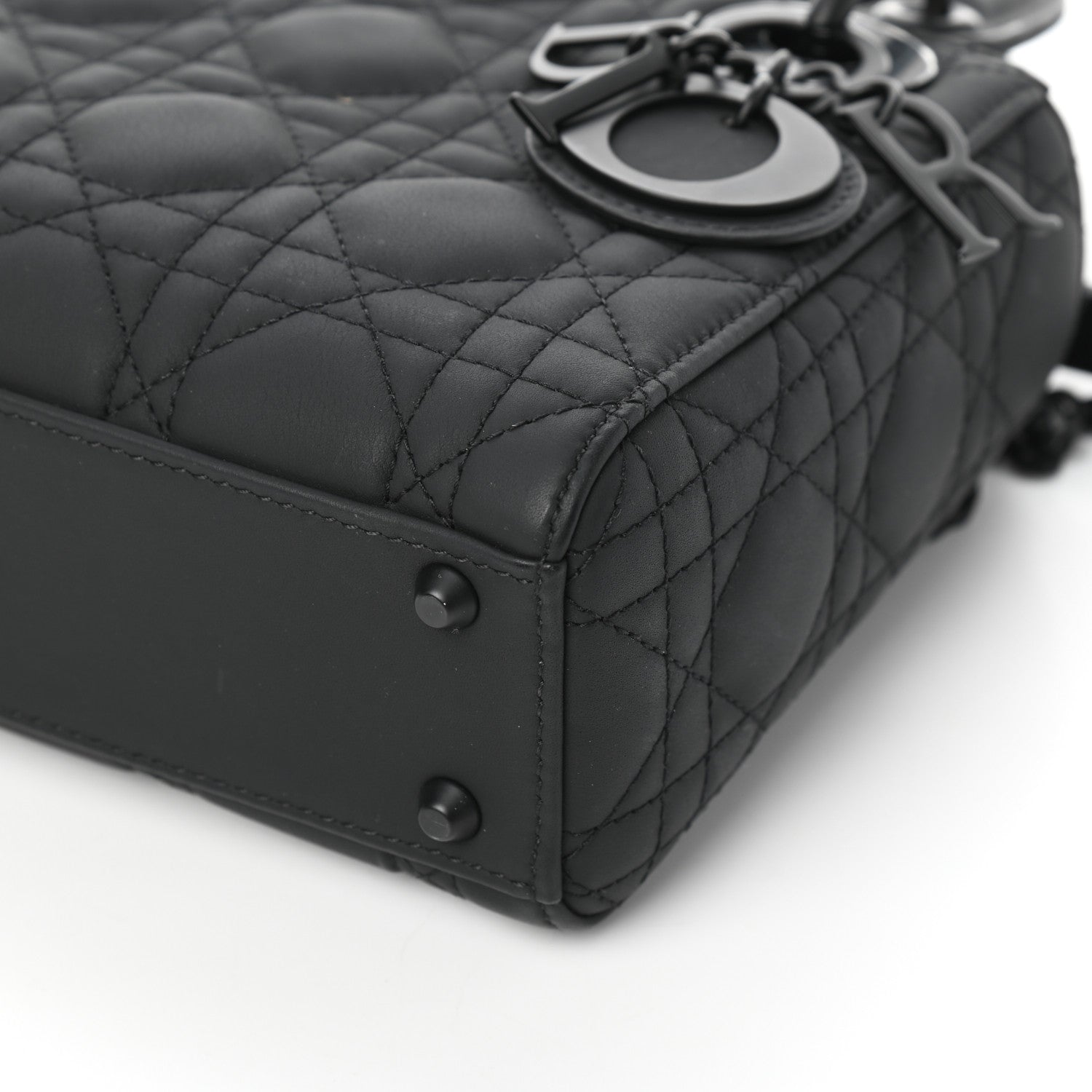 Christian Dior Ultra Matte Calfskin Cannage Mini Lady Dior Black 9 of 9