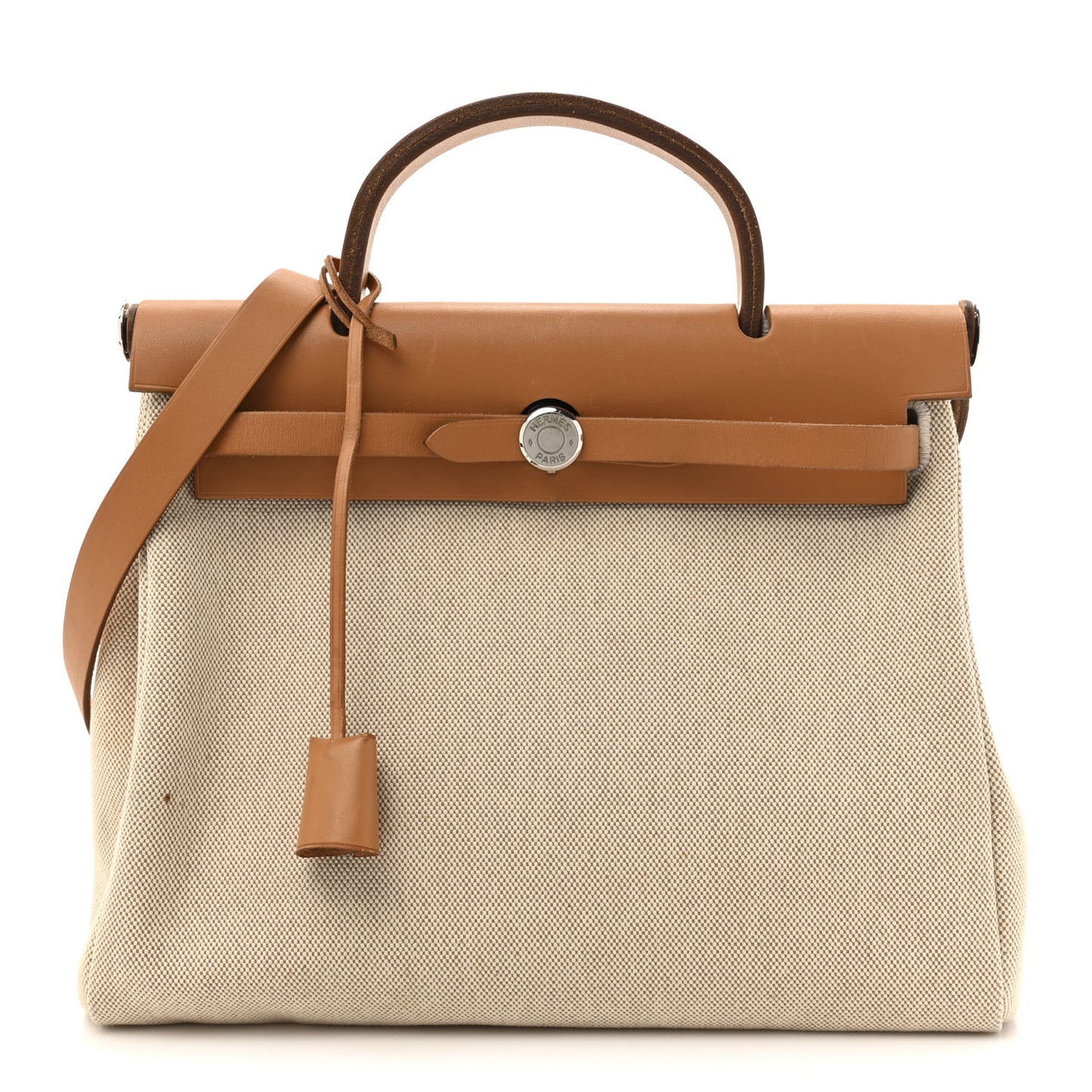 Toile Vache Calfskin Herbag 30 PM Black Natural