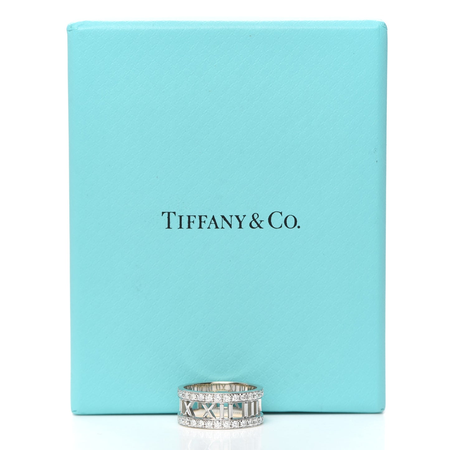 18K White Gold Diamond Wide Atlas Open Ring 54 7