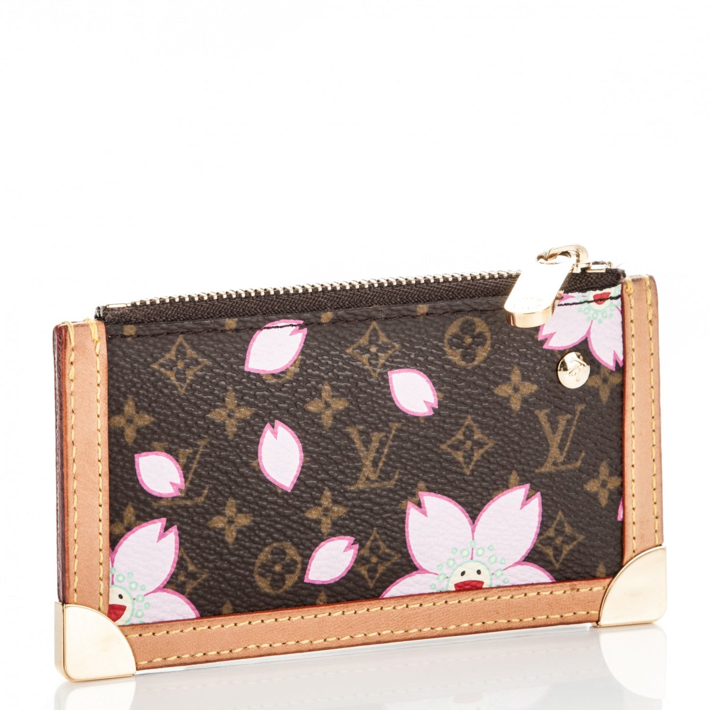 Monogram Cherry Blossom Key Pouch Brown