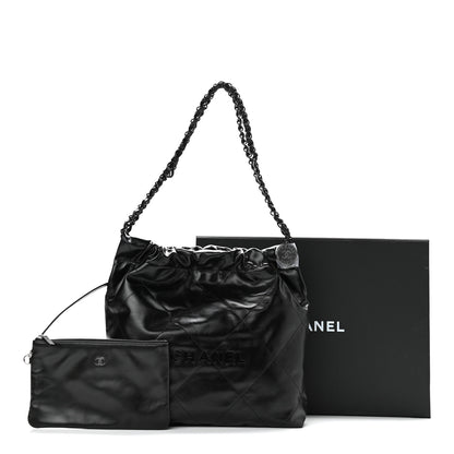 Chanel Shiny Calfskin Quilted Small Chanel 22 So Black 13 of 13