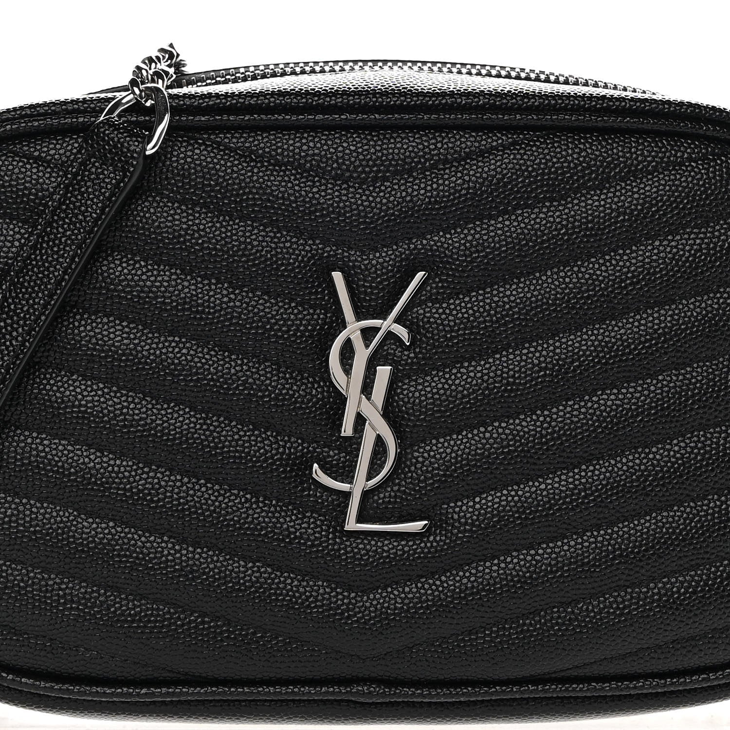 Saint Laurent Grain De Poudre Matelasse Monogram Mini Lou Camera Bag Black 8 of 11